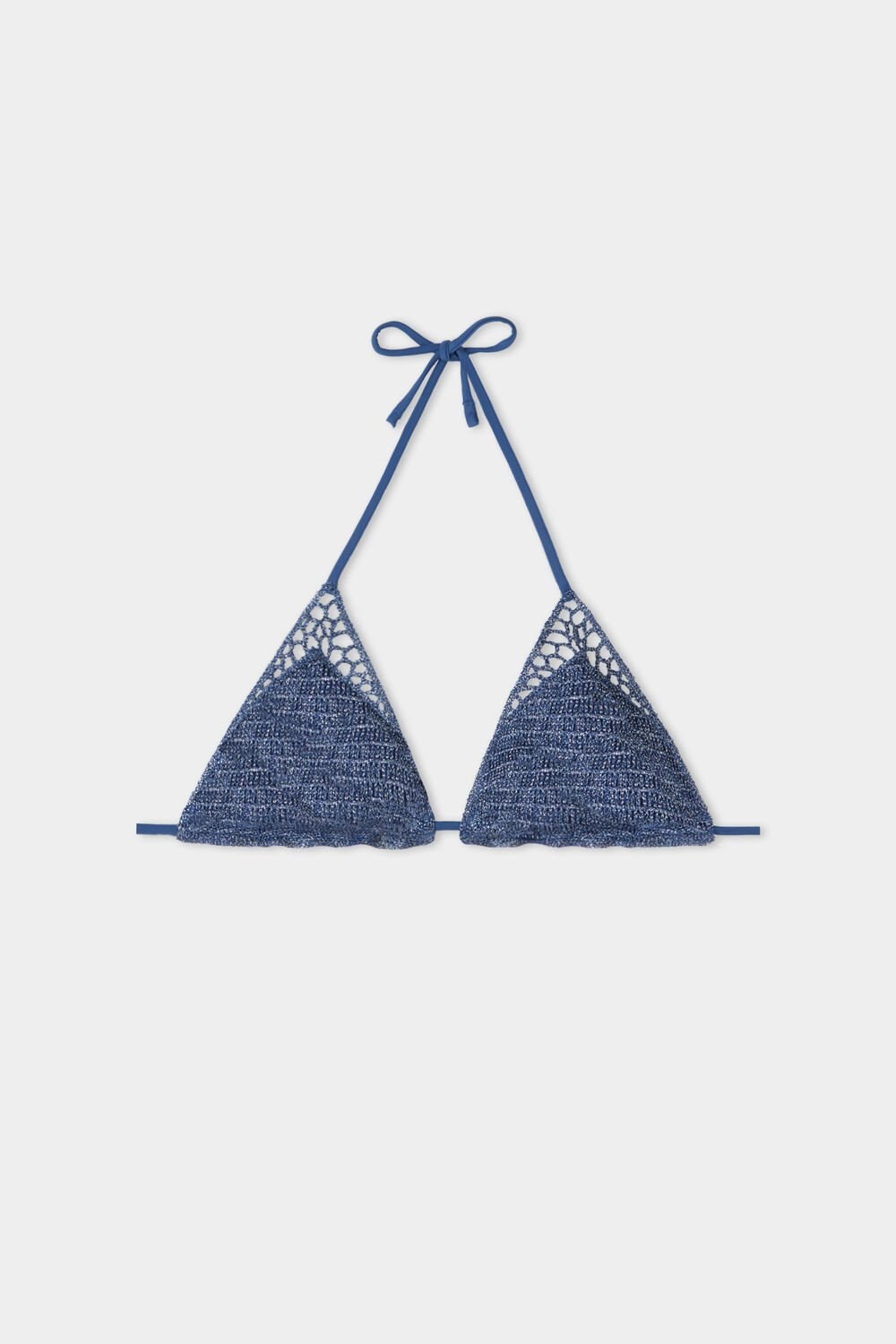 Blue Silver Blue 522v Tezenis Shiny Crochet Triangle Bikini Top | 650943-EAV