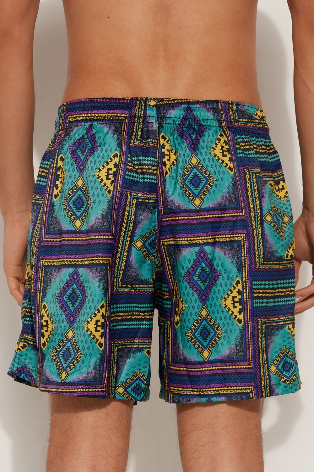 Blue Tribal Print 607v Tezenis Printed Swim Trunks | 673542-TCE