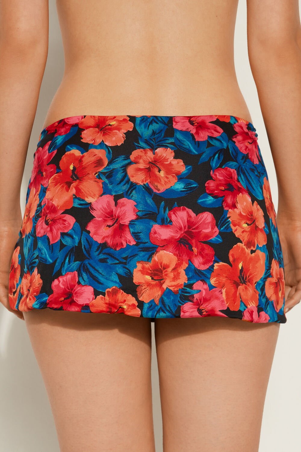 Blue Tropical Flower Print 756v Tezenis Hawaiian Sunset Pareo Mini Skirt | 710623-OLX