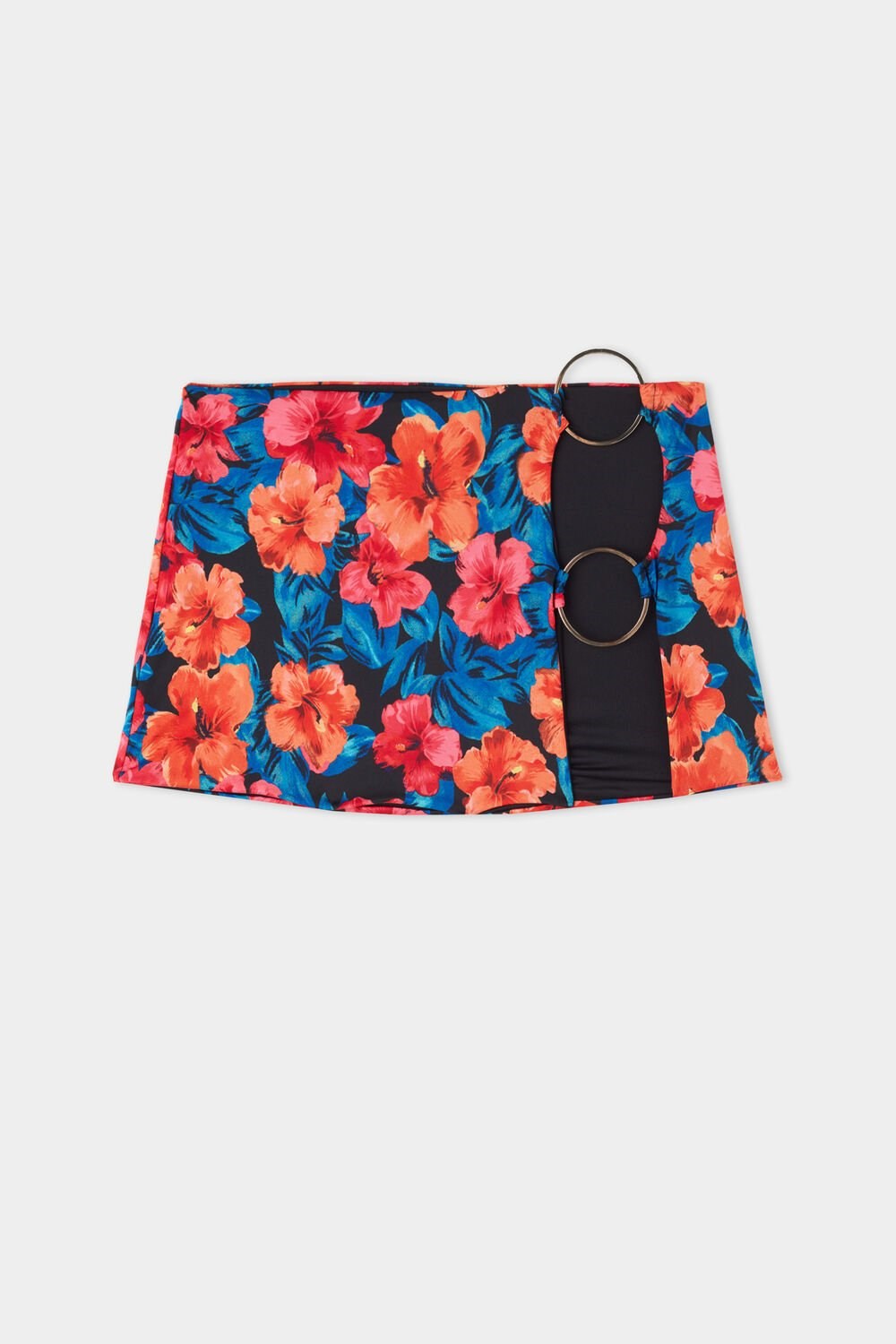 Blue Tropical Flower Print 756v Tezenis Hawaiian Sunset Pareo Mini Skirt | 710623-OLX