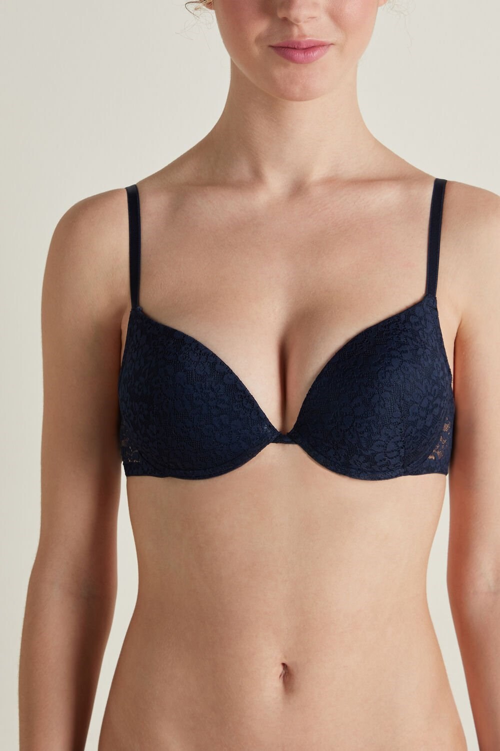 Blue Ultimate Blue 624t Tezenis Los Angeles Recycled Lace Super Push-Up Bra | 320487-MDQ