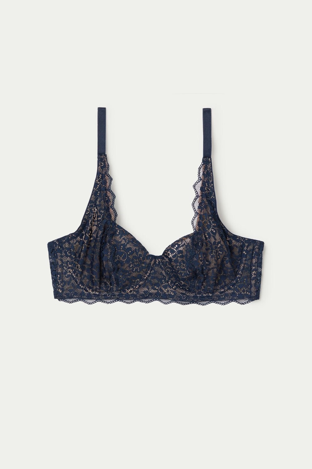 Blue Ultimate Blue 624t Tezenis Paris Recycled Lace Unpadded Balconette Bra | 702864-LJT