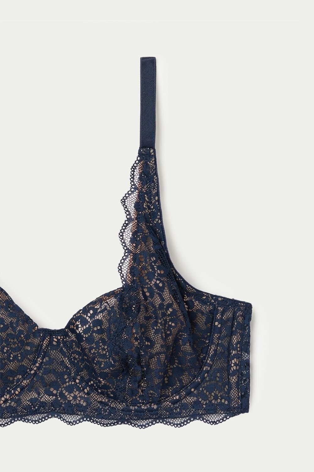 Blue Ultimate Blue 624t Tezenis Paris Recycled Lace Unpadded Balconette Bra | 702864-LJT