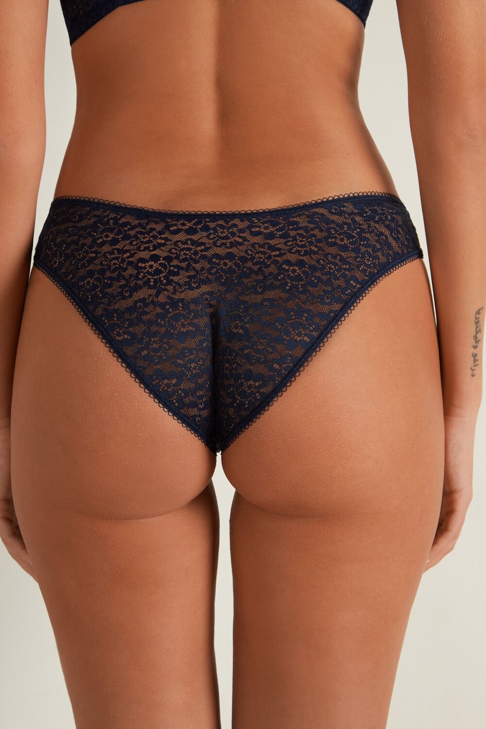 Blue Ultimate Blue 624t Tezenis Recycled Lace High-Cut Panties | 123904-LQA