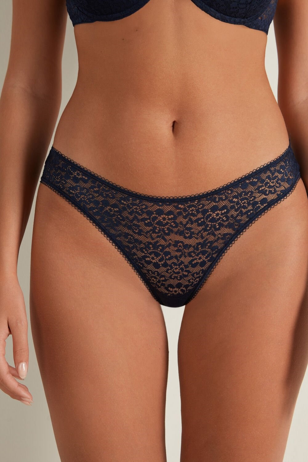 Blue Ultimate Blue 624t Tezenis Recycled Lace High-Cut Panties | 123904-LQA