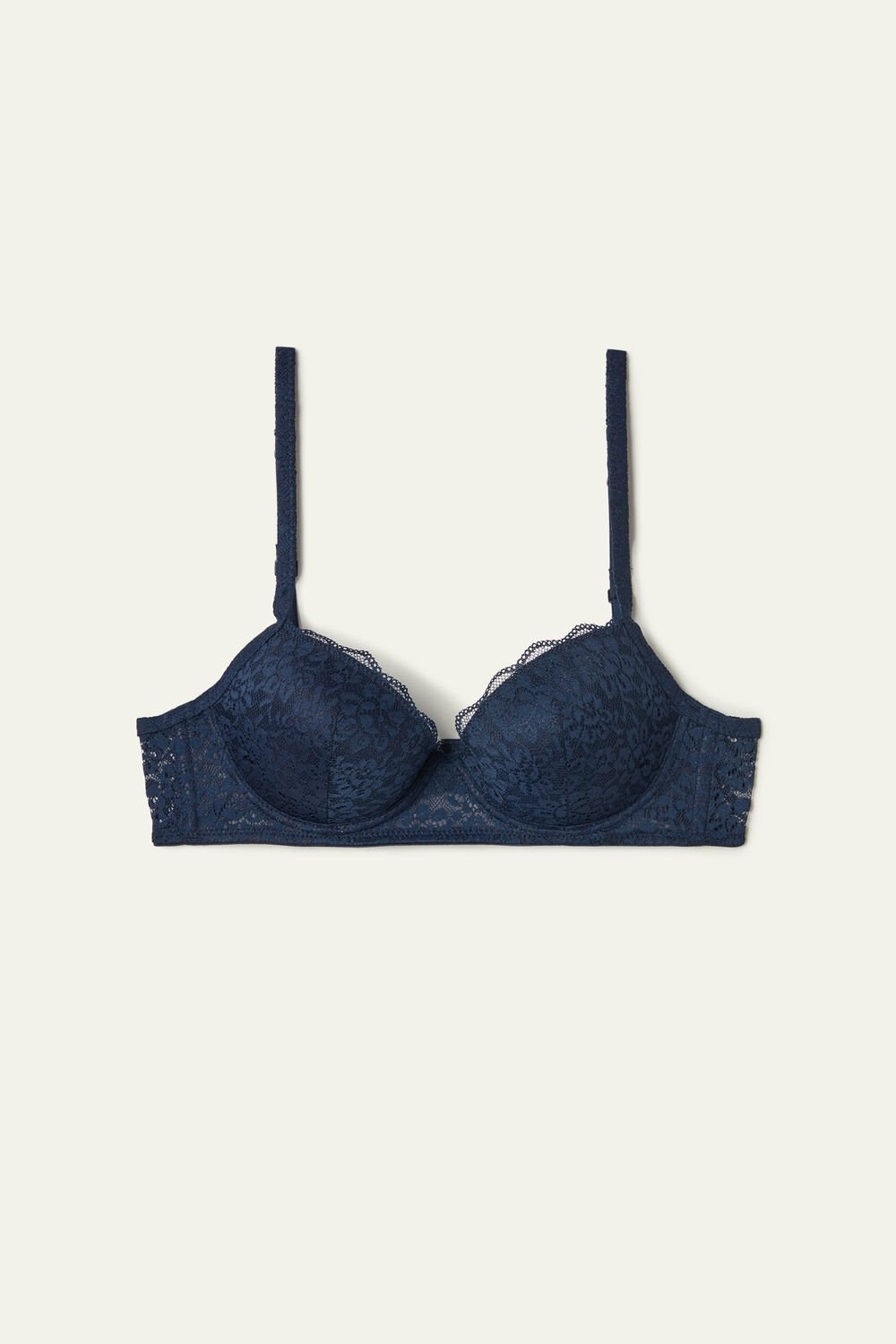 Blue Ultimate Blue 624t Tezenis Wien Recycled Lace Lightly Padded Balconette Bra | 435076-CJF