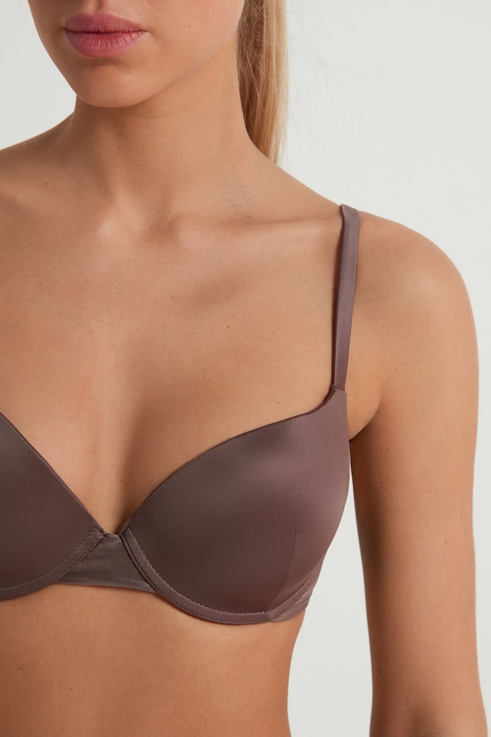 Brown Almond 808v Tezenis Ultralight Shaping Push-Up Bra | 695381-OKT