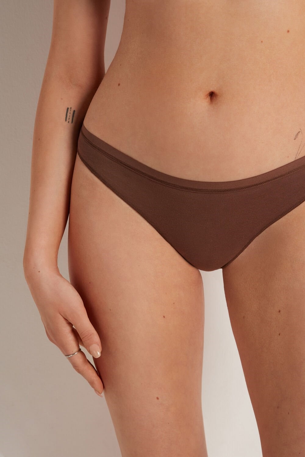 Brown Earth Brown 633v Tezenis Cotton G String | 362749-MDU