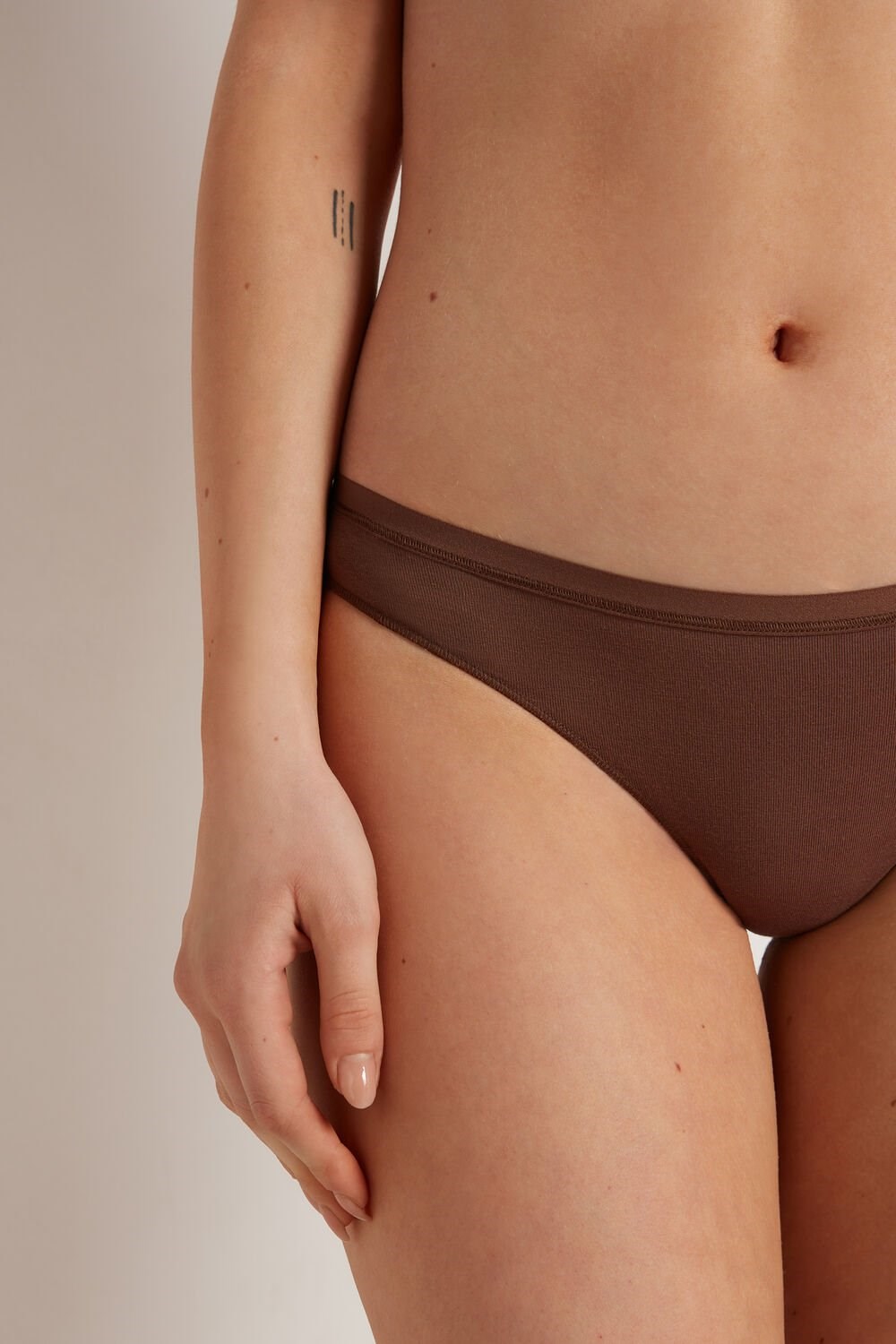 Brown Earth Brown 633v Tezenis Cotton G String | 362749-MDU