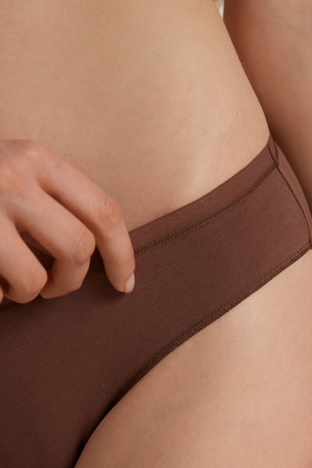 Brown Earth Brown 633v Tezenis Cotton Panties | 926410-SEP