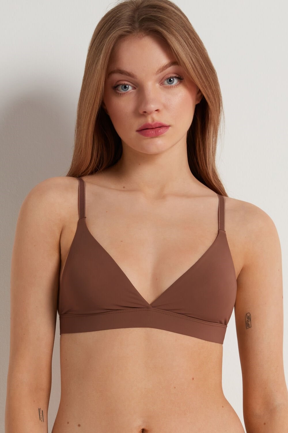 Brown Earth Brown 633v Tezenis Lisbon Recycled Microfiber Triangle Bra | 670213-WCP