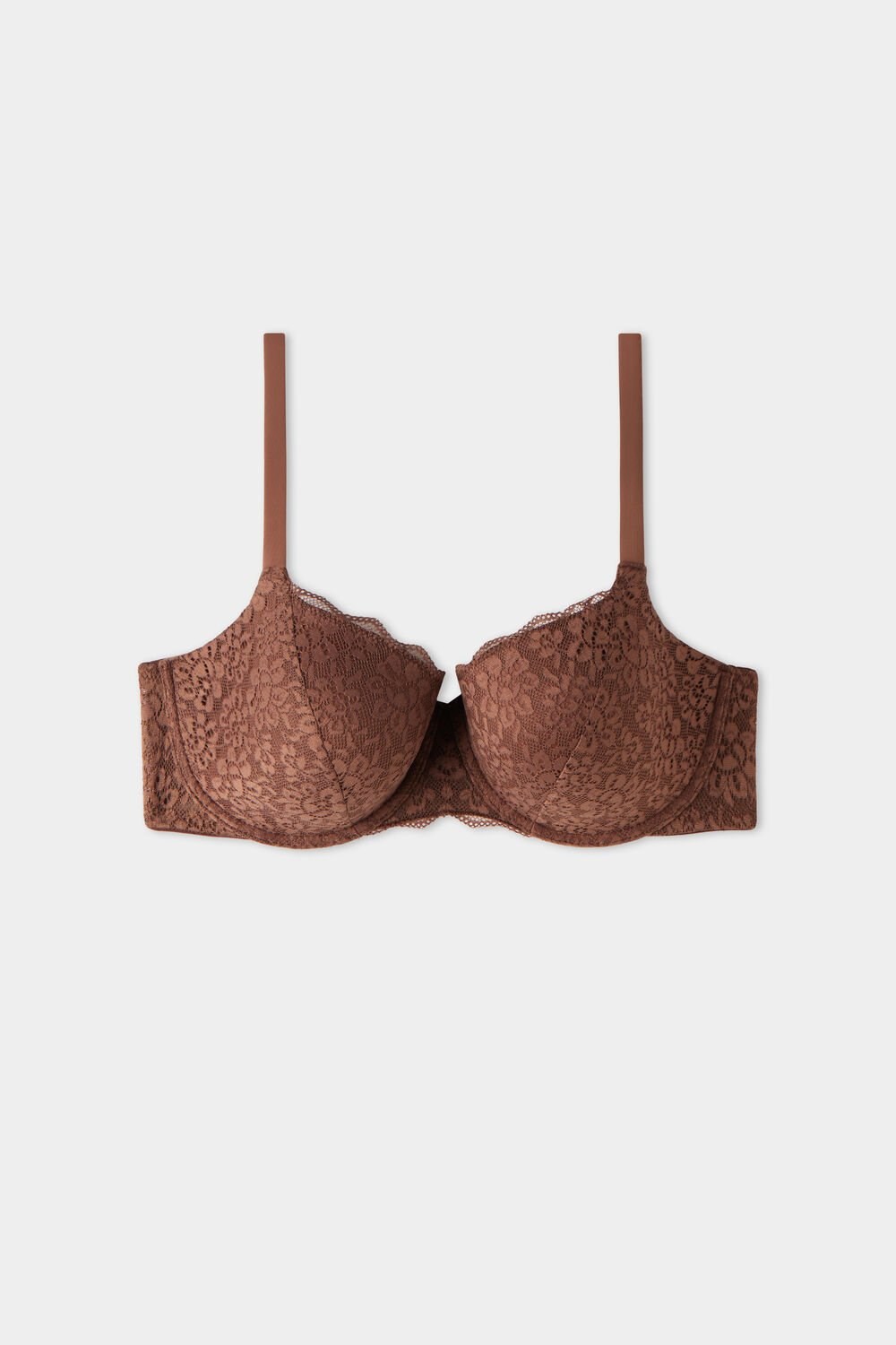 Brown Earth Brown 633v Tezenis Prague Full Cover Recycled Lace Balconette Bra | 649305-JVD