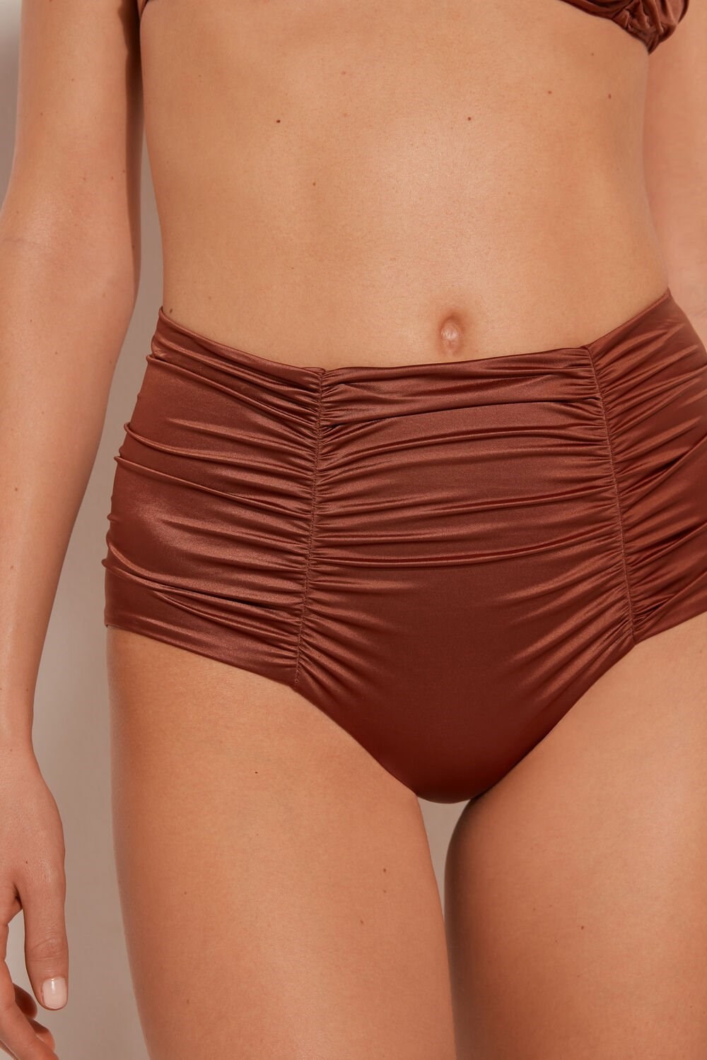 Brown Medium Brown 545v Tezenis Elegant Dream High-Waisted Panties | 261395-CXG