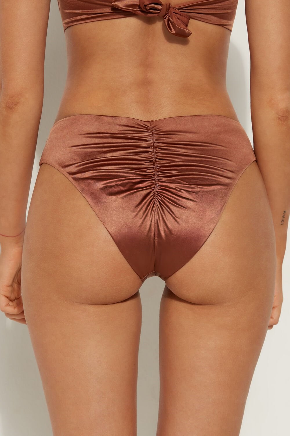 Brown Medium Brown 545v Tezenis Elegant Dream High-Cut Bikini Bottoms | 497856-OYC