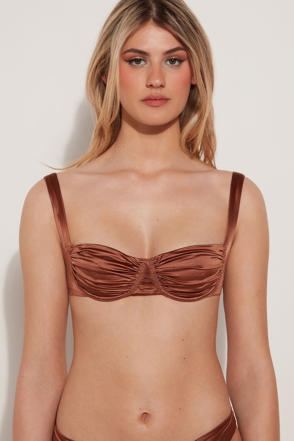 Brown Medium Brown 545v Tezenis Elegant Dream Balconette Bikini Top | 583170-BIG