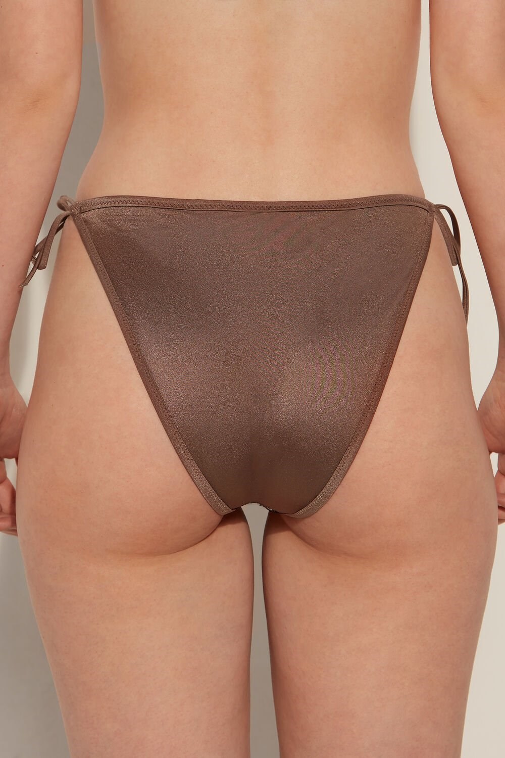 Brown Sand Brown 544v Tezenis Riviera Sequin Tied Bikini Bottoms | 301896-WSU