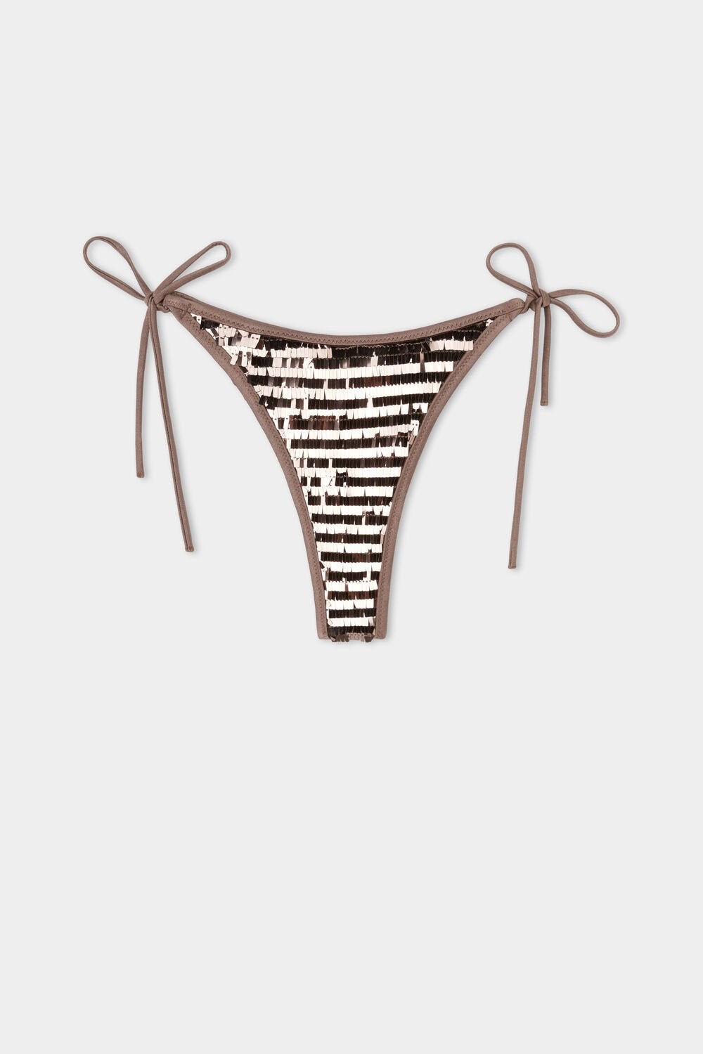 Brown Sand Brown 544v Tezenis Riviera Sequin String Brazilian Bikini Bottoms | 864591-NUK