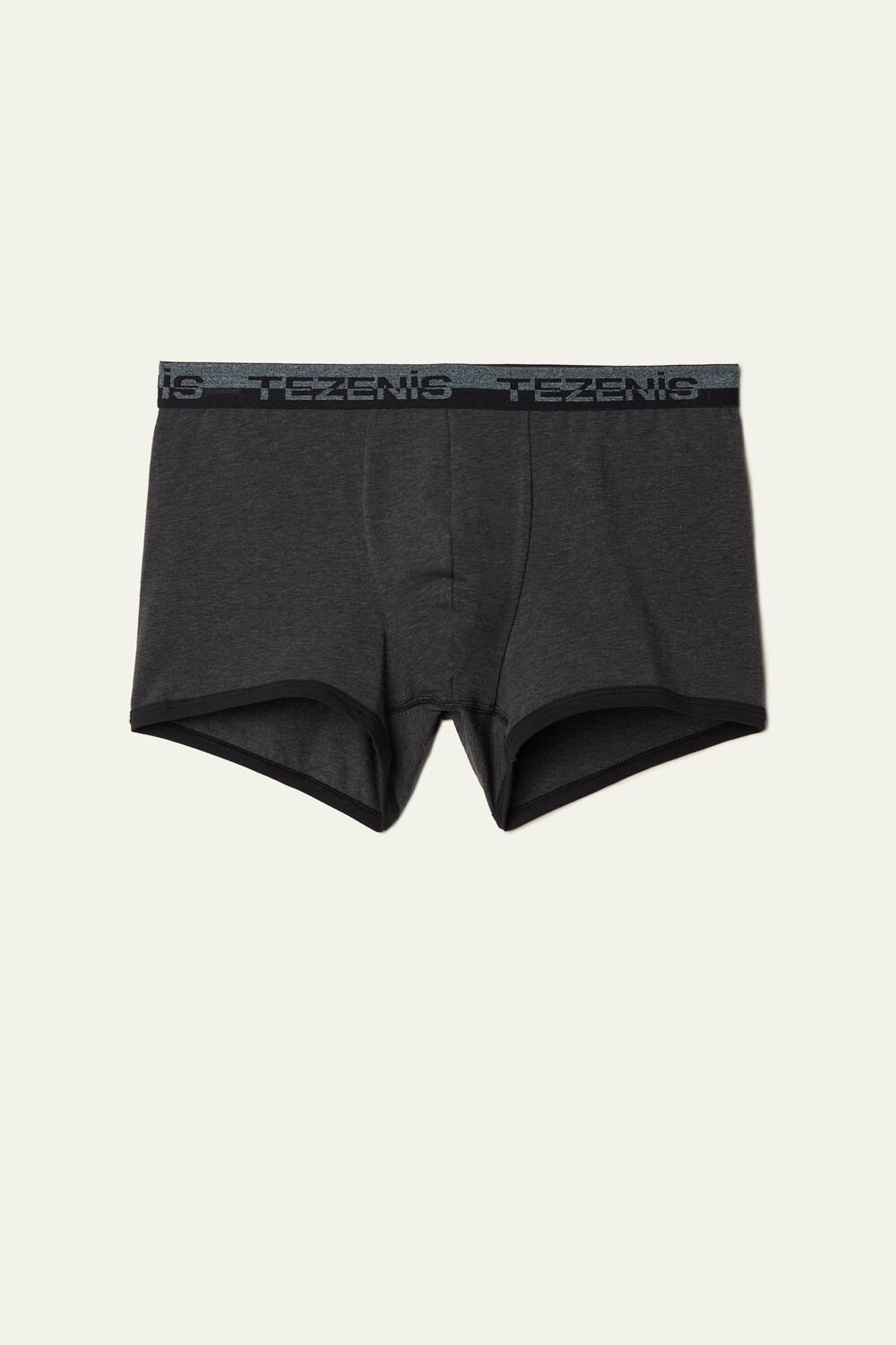 Dark Grey Dark Gray Heather/Black 6540 Tezenis Cotton Boxers with Logo Elastic Band | 689132-YCW