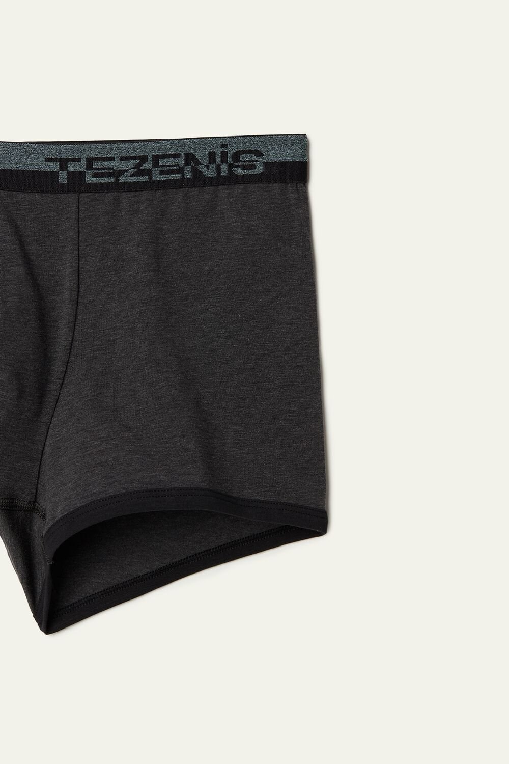 Dark Grey Dark Gray Heather/Black 6540 Tezenis Cotton Boxers with Logo Elastic Band | 689132-YCW