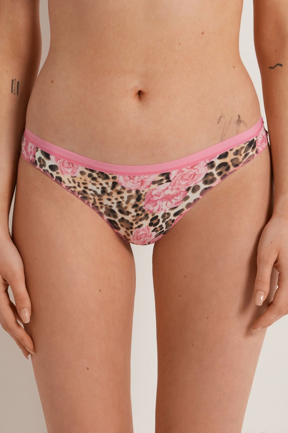 Floral Animal-print Rose Print 600v Tezenis Printed Cotton Brazilian Brief | 108957-WIP