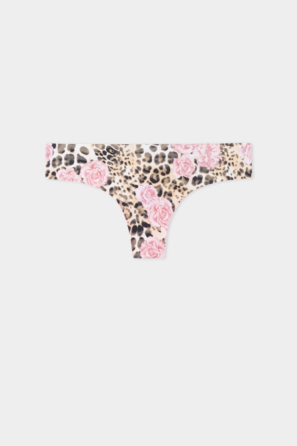 Floral Animal-print Rose Print 600v Tezenis Raw Edge Brazilian Brief in Printed Microfiber | 248739-SIK