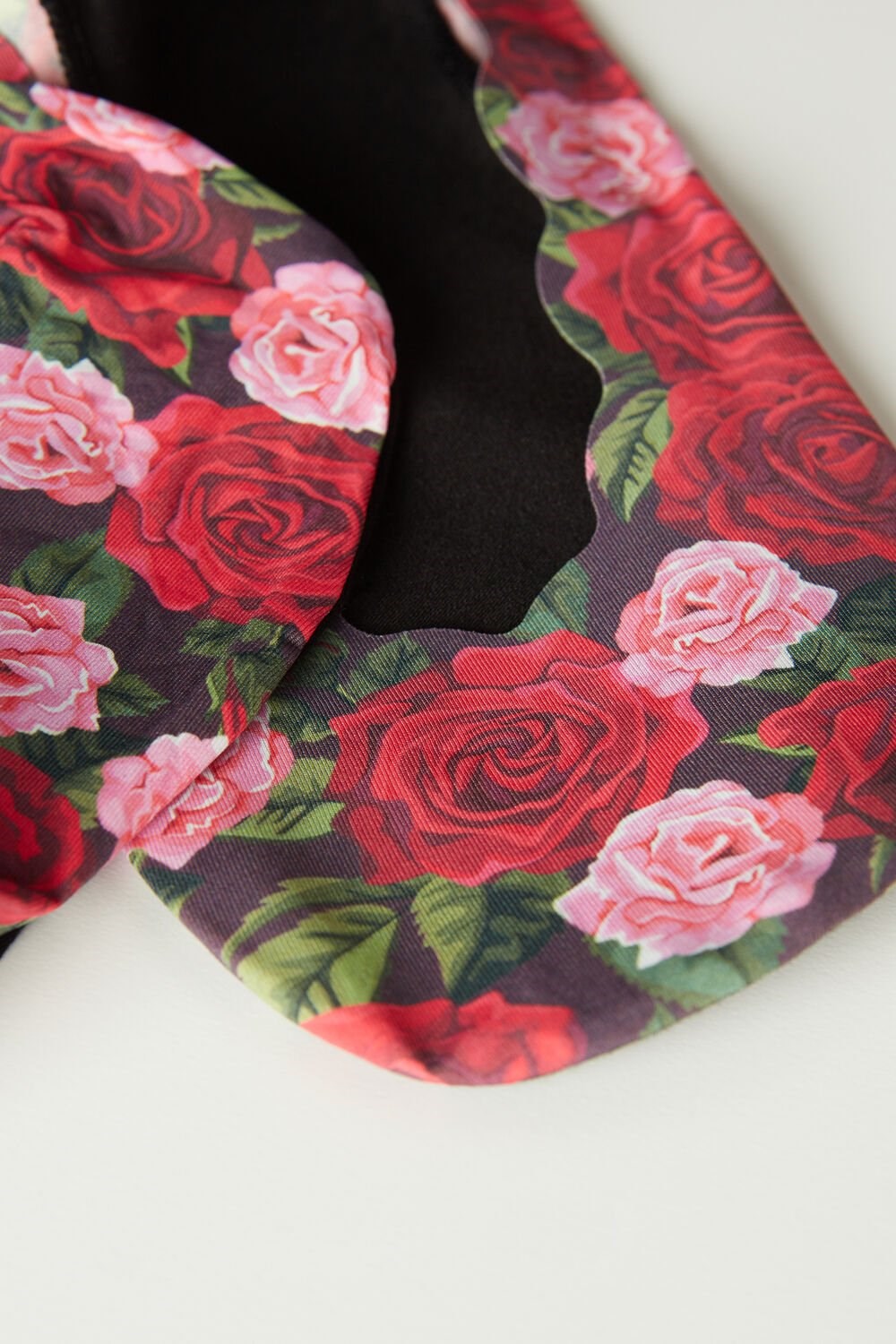 Floral Black Rose Scalloping 486v Tezenis Fancy Cotton Shoe Liners | 654972-UWE