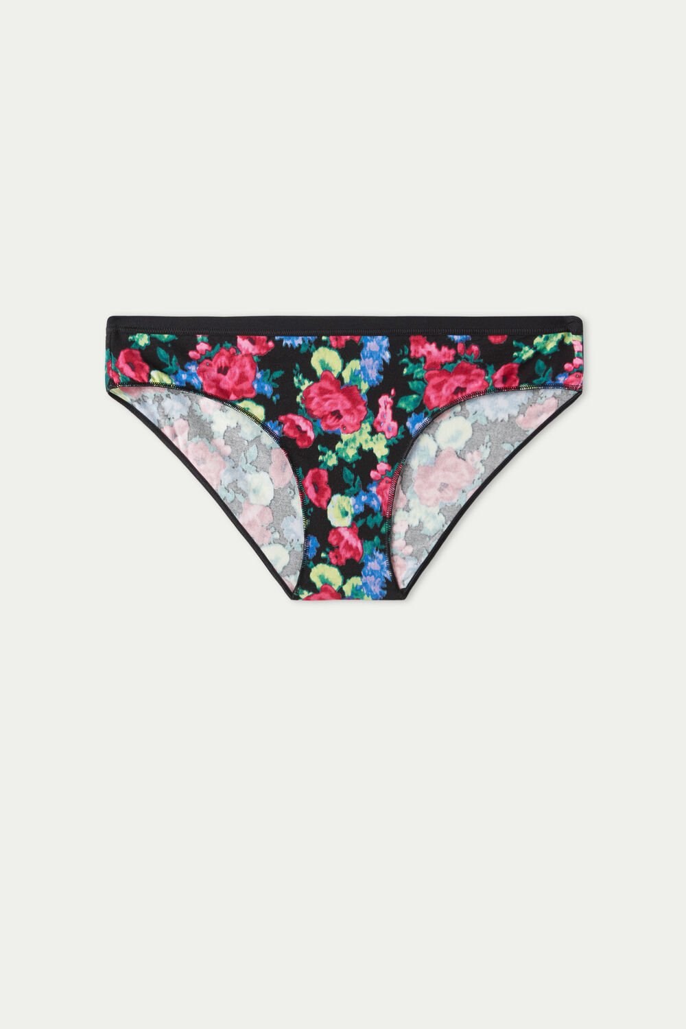 Floral Faded Black Floral Print 274v Tezenis Printed Cotton Panties | 152368-YZW