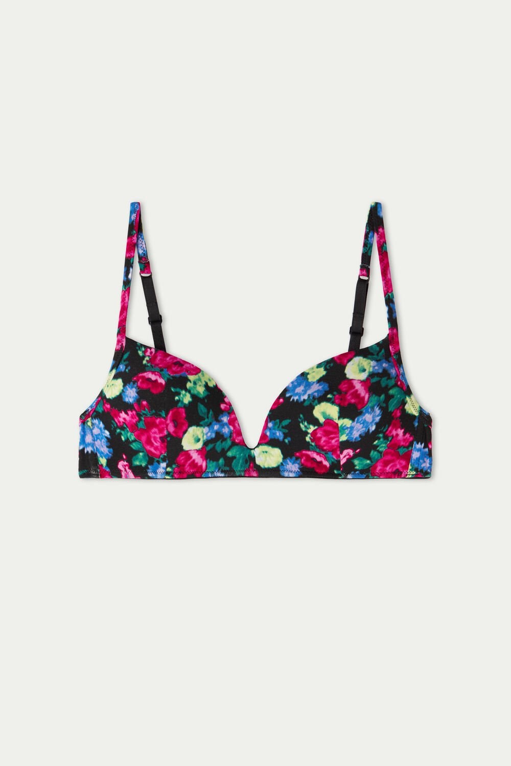 Floral Faded Black Floral Print 274v Tezenis London Bra in Printed Cotton | 784651-VKF