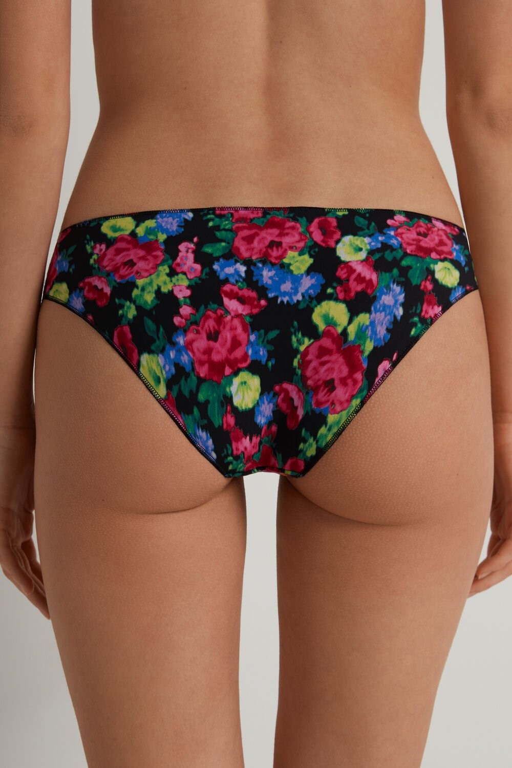 Floral Faded Black Floral Print 274v Tezenis Panties in Printed Microfiber | 934702-ARX