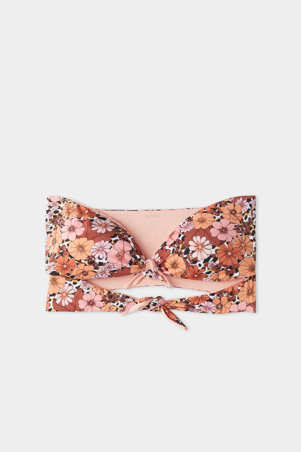 Floral Floral Animal Print 581v Tezenis Flower Animal Print Bandeau Bikini Top | 319457-YUP