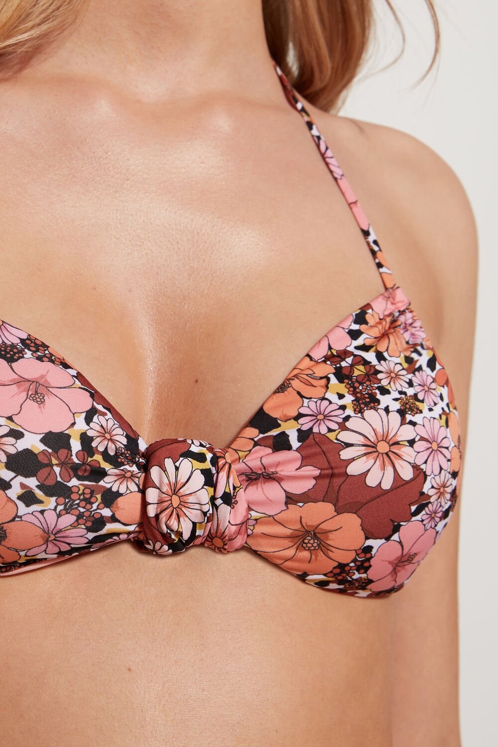 Floral Floral Animal Print 581v Tezenis Flower Animal Print Bra Style Bikini Top | 429810-XZP