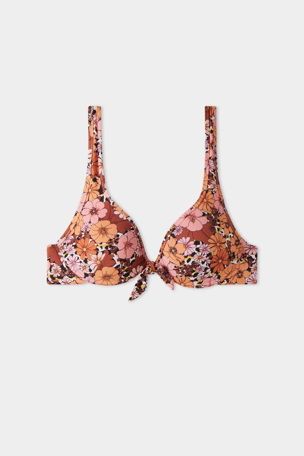 Floral Floral Animal Print 581v Tezenis Flower Animal Print Push-Up Bikini Top | 942157-BSA