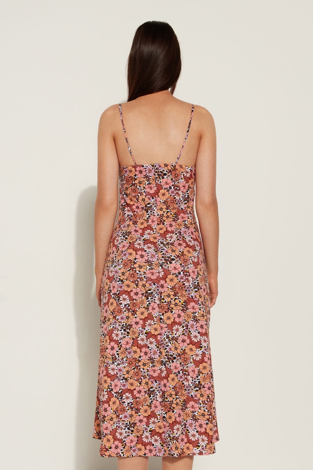 Floral Floral Animal Print 581v Tezenis Jersey Midi Dress with Slit | 954871-KVM