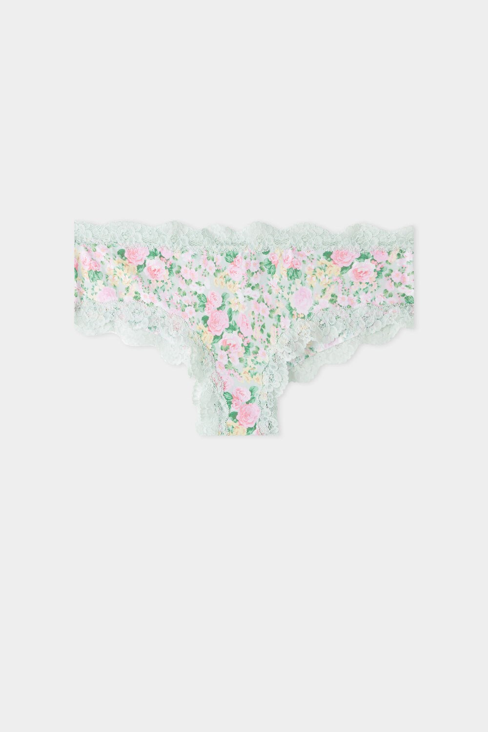 Floral Pastel Country Print 636v Tezenis Printed Microfiber and Lace Hipster Brazilian | 615704-MCG