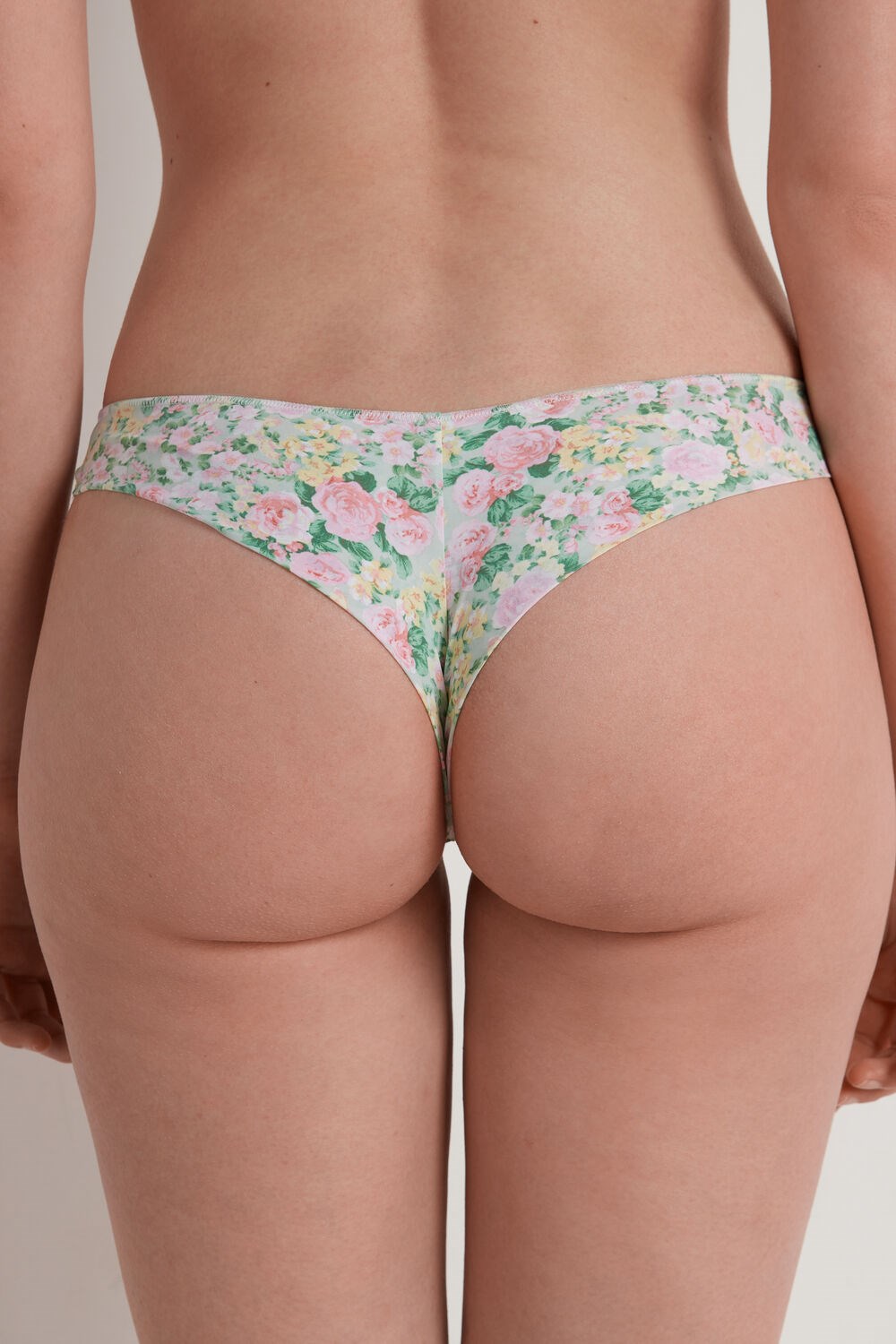 Floral Pastel Country Print 636v Tezenis Printed Microfiber Brazilian Panties | 938162-HWV