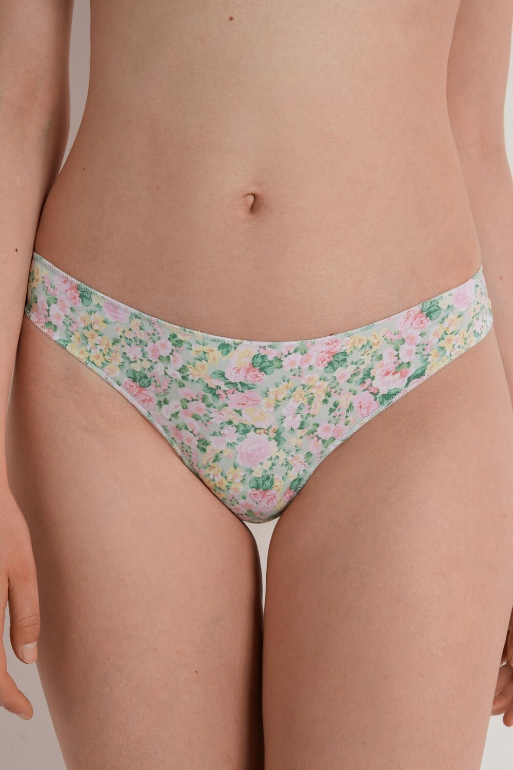 Floral Pastel Country Print 636v Tezenis Printed Microfiber Brazilian Panties | 938162-HWV