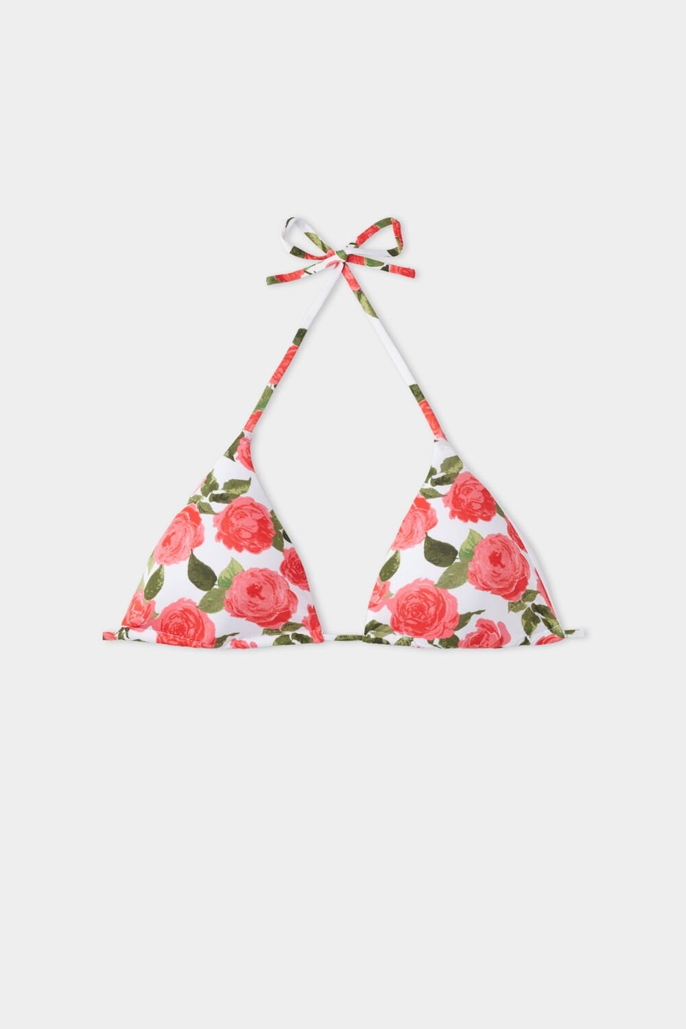 Floral Romantic Rose Print 598v Tezenis Romantic Roses Removable Cup Triangle Bikini Top | 502961-ZFY