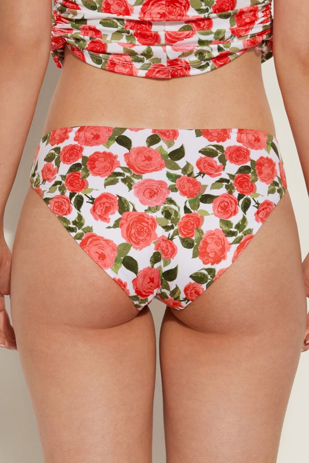 Floral Romantic Rose Print 598v Tezenis Romantic Roses Classic Bikini Bottoms | 568702-NVJ