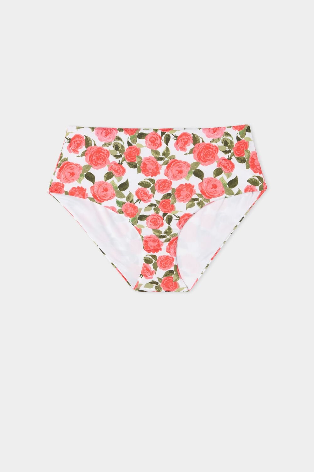 Floral Romantic Rose Print 598v Tezenis Romantic Roses High-Waisted Bikini Bottoms | 968042-PHR