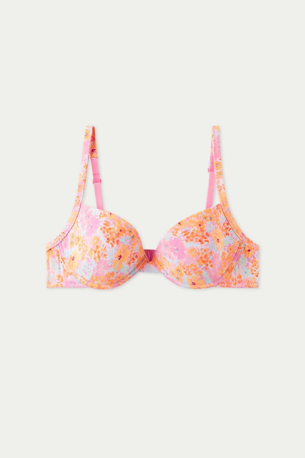 Floral Spring Flowers Print 302v Tezenis Athens Push-Up Bra in Microfiber | 965027-SYN