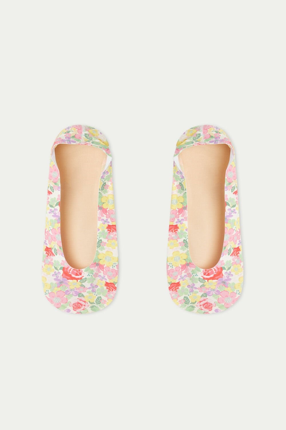 Floral White Floral 459v Tezenis Fancy Cotton Shoe Liners | 381904-STZ