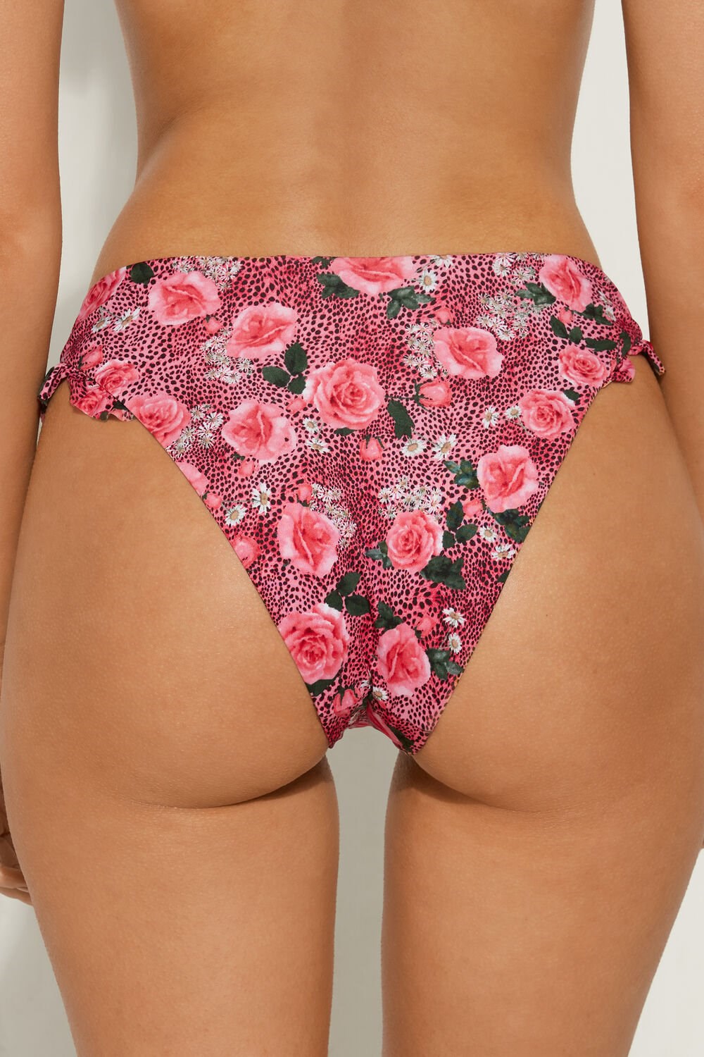 Floral Wild Rose Print 616v Tezenis Wild Roses High-Cut Bikini Bottoms | 283169-IWU