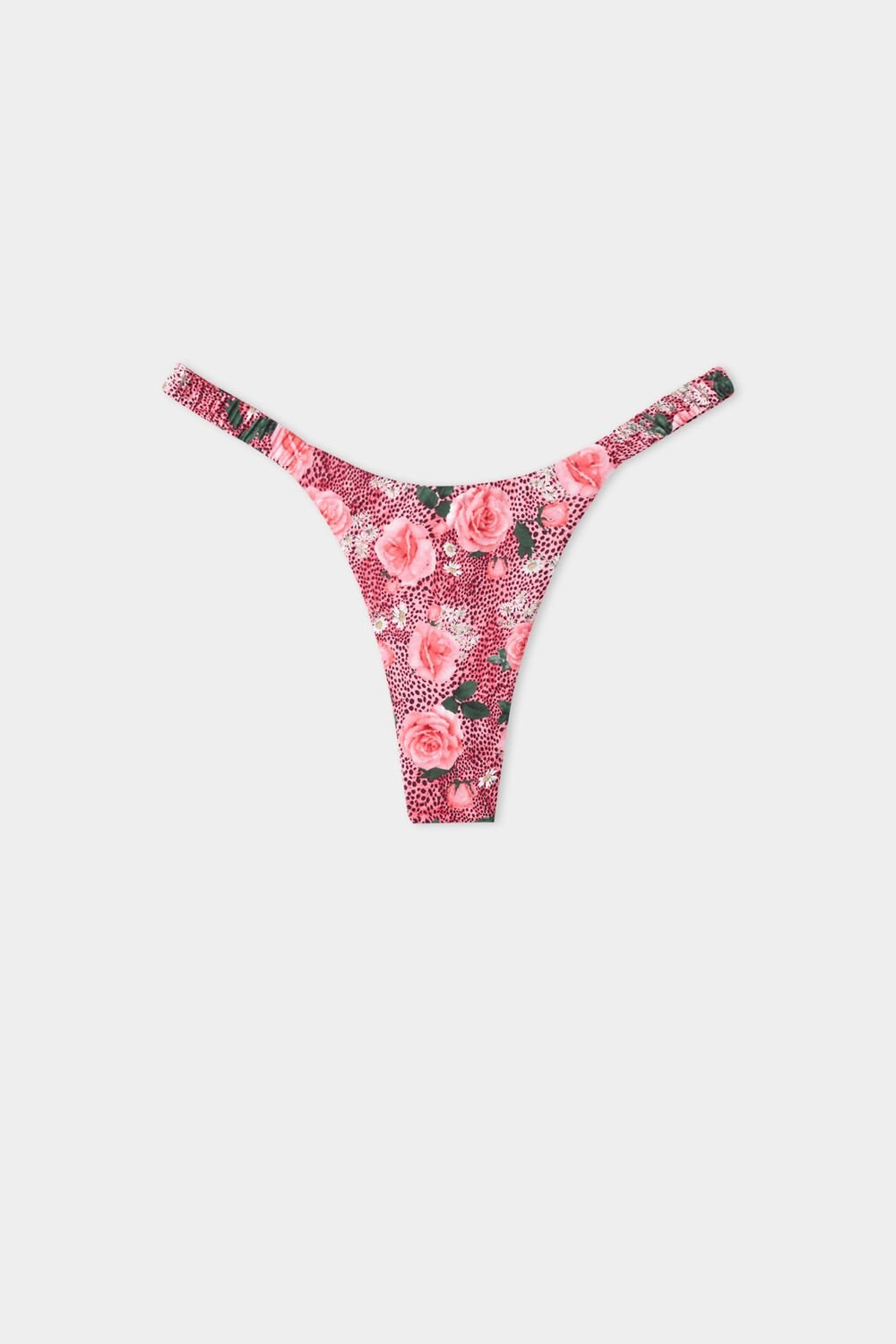 Floral Wild Rose Print 616v Tezenis Wild Roses String Brazilian Bikini Bottoms | 905612-HQN