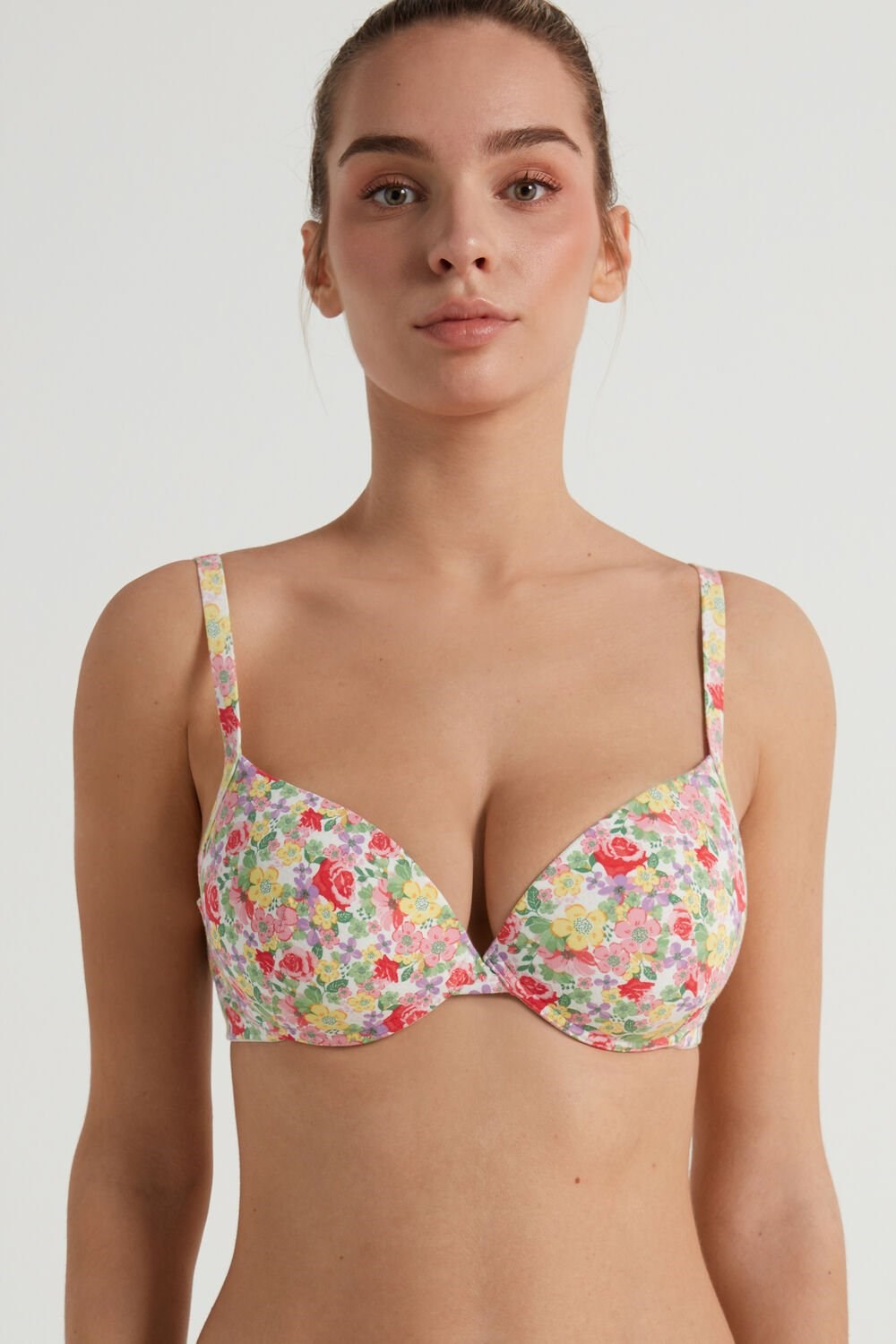 Floral Wildflower Print 294v Tezenis Athens Printed Push-Up Bra | 397128-TGA