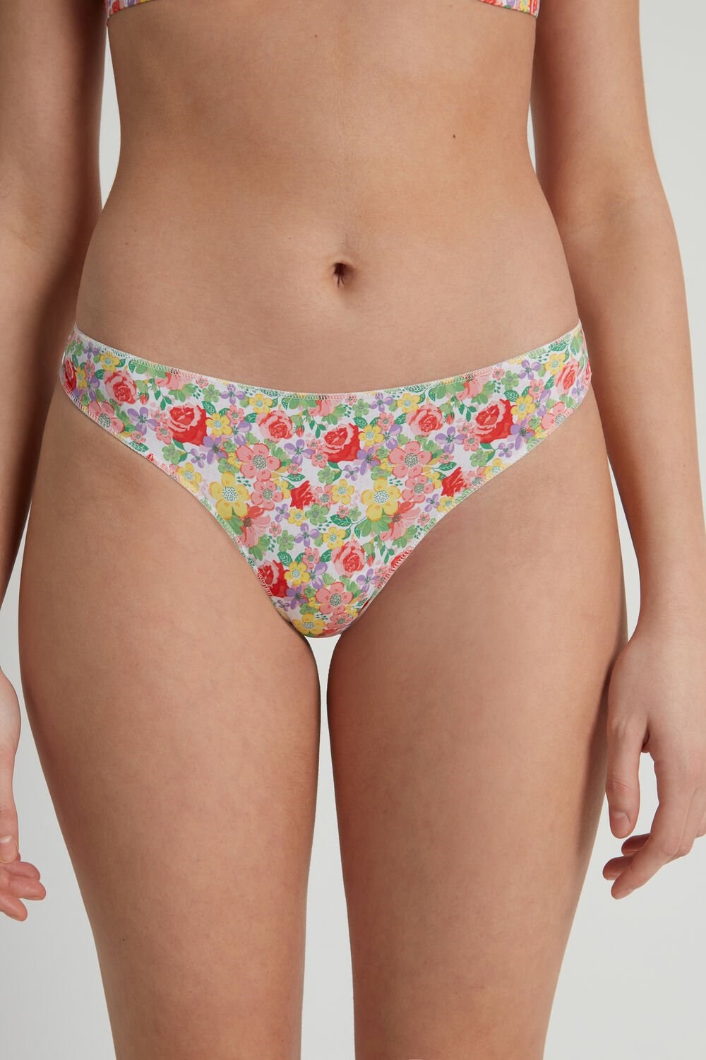 Floral Wildflower Print 294v Tezenis Printed Microfiber Brazilian Panties | 914702-XIK