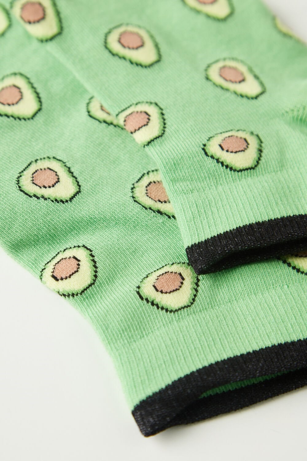 Green All-over Green Avocado 447v Tezenis Appliquéd Patterned Cotton No-Show Socks | 491360-JUY