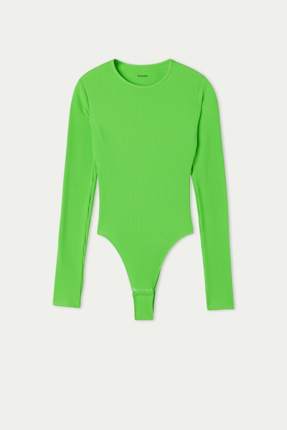 Green Apple Green 308v Tezenis Basic Rib Long-Sleeve High-Cut Bodysuit | 643720-CJE