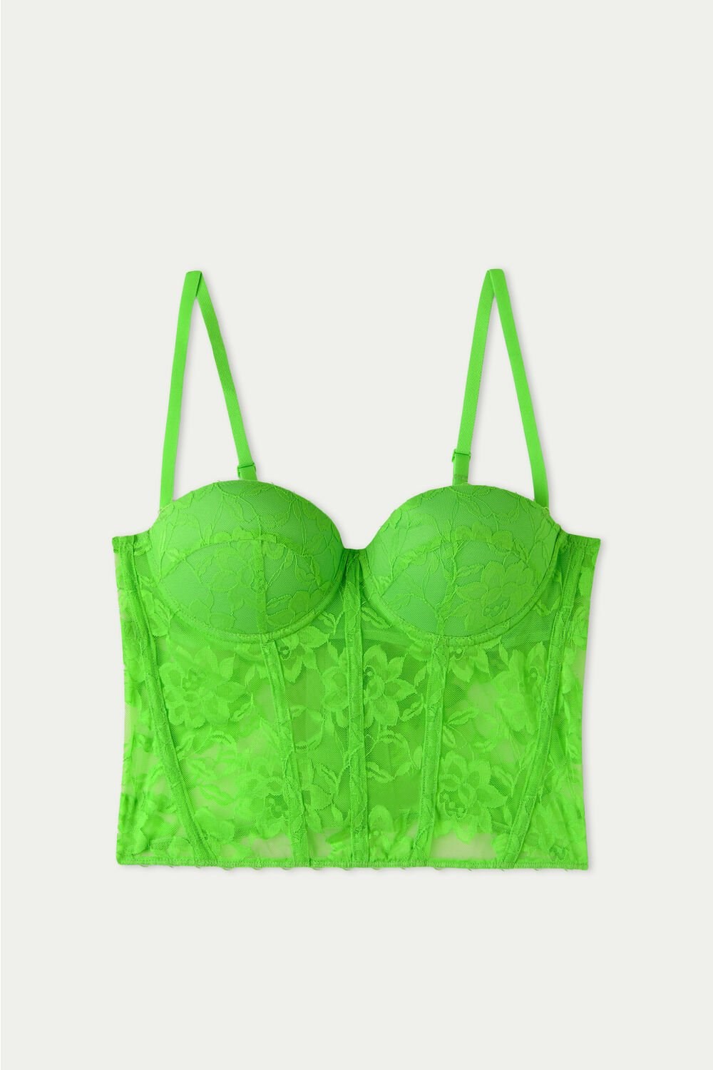 Green Apple Green 308v Tezenis Blooming Lace Bandeau Bra Top | 780459-VWN