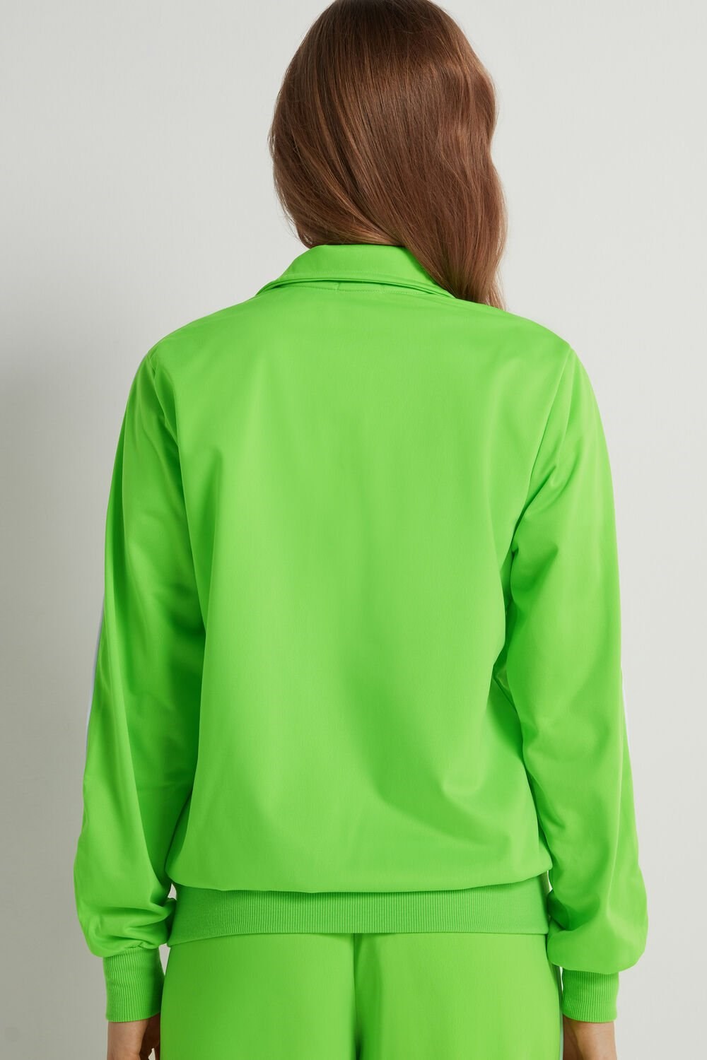 Green Apple Green 308v Tezenis Knit Sweatshirt with Piping | 239067-UME