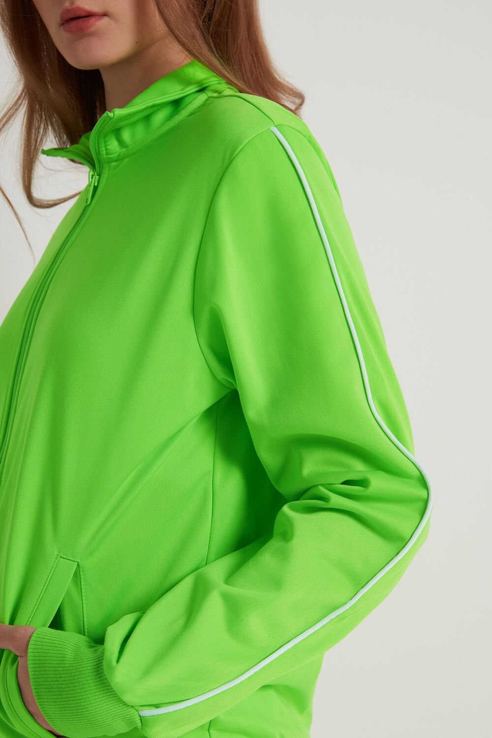 Green Apple Green 308v Tezenis Knit Sweatshirt with Piping | 239067-UME